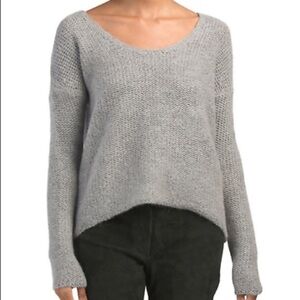 Helmut Lang Asymmetric Top Long Sleeve Wool/ Alpaca Gray Sweater sz M